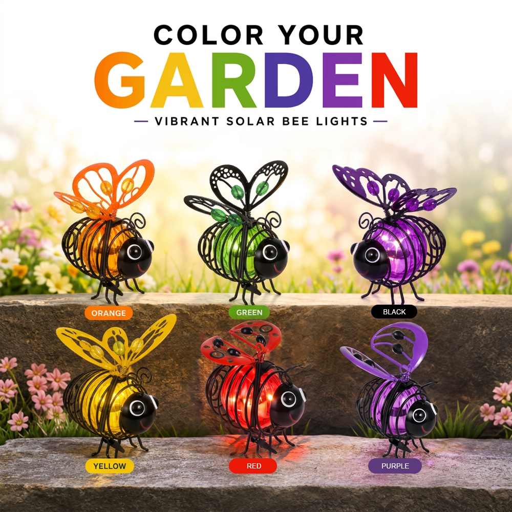 ๐Hanging Bee Light โ Warm Amber Glow, Flicker-Free, Perfect for Garden Parties โ Spread Joy Day and Night ๐๐