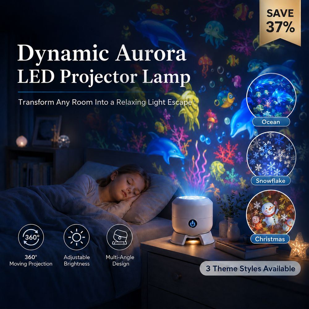 upsell🥳Doryma®2026 HOT SALE🥳💥🌈 50% OFF! Dynamic Rotating LED Light Projector – Calm & relaxation for your home. Gentle moving lights ease restless nights. Perfect for bedroom or living room. 🌙✨ (Copy)