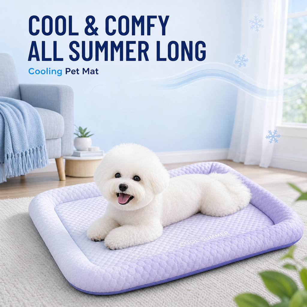 upsell❄️Pet Cooling Mat for Dogs & Cats 🐾  Naturally Cool Ice-Silk Pad • Breathable, Washable & Soft (Copy)