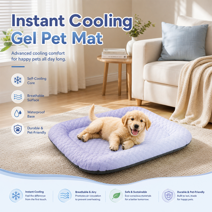 upsell❄️Pet Cooling Mat for Dogs & Cats 🐾  Naturally Cool Ice-Silk Pad • Breathable, Washable & Soft (Copy)