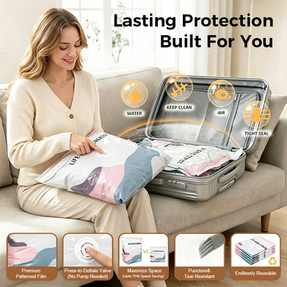 upsell🥳2026 HOT SALE🥳💞50K+ SOLD!Doryma® No‑Pump Vacuum Storage Bags – Press & seal, no pump needed. Saves 80% space, keeps clothes dry & dust‑free. Perfect for bulky bedding & off‑season gear. 🛏️🗄️ (Copy)