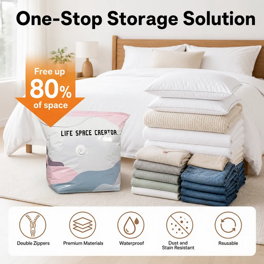 upsell🥳2026 HOT SALE🥳💞50K+ SOLD!Doryma® No‑Pump Vacuum Storage Bags – Press & seal, no pump needed. Saves 80% space, keeps clothes dry & dust‑free. Perfect for bulky bedding & off‑season gear. 🛏️🗄️ (Copy)