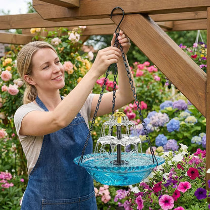 🔥Hot sale🔥2026 Spring Sale 40% Off--🐦Doryma®Solar Cascade Hanging Bird Bath Fountain