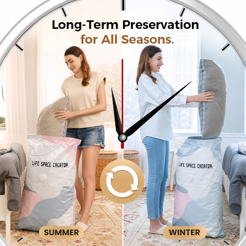 upsell🥳2026 HOT SALE🥳💞50K+ SOLD!Doryma® No‑Pump Vacuum Storage Bags – Press & seal, no pump needed. Saves 80% space, keeps clothes dry & dust‑free. Perfect for bulky bedding & off‑season gear. 🛏️🗄️ (Copy)