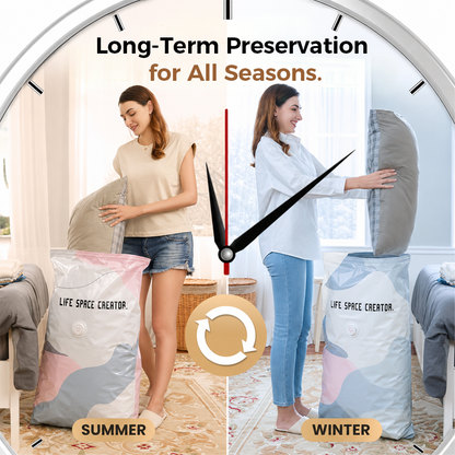 🥳2026 HOT SALE🥳💞50K+ SOLD!Doryma® No‑Pump Vacuum Storage Bags – Press & seal, no pump needed. Saves 80% space, keeps clothes dry & dust‑free. Perfect for bulky bedding & off‑season gear. 🛏️🗄️