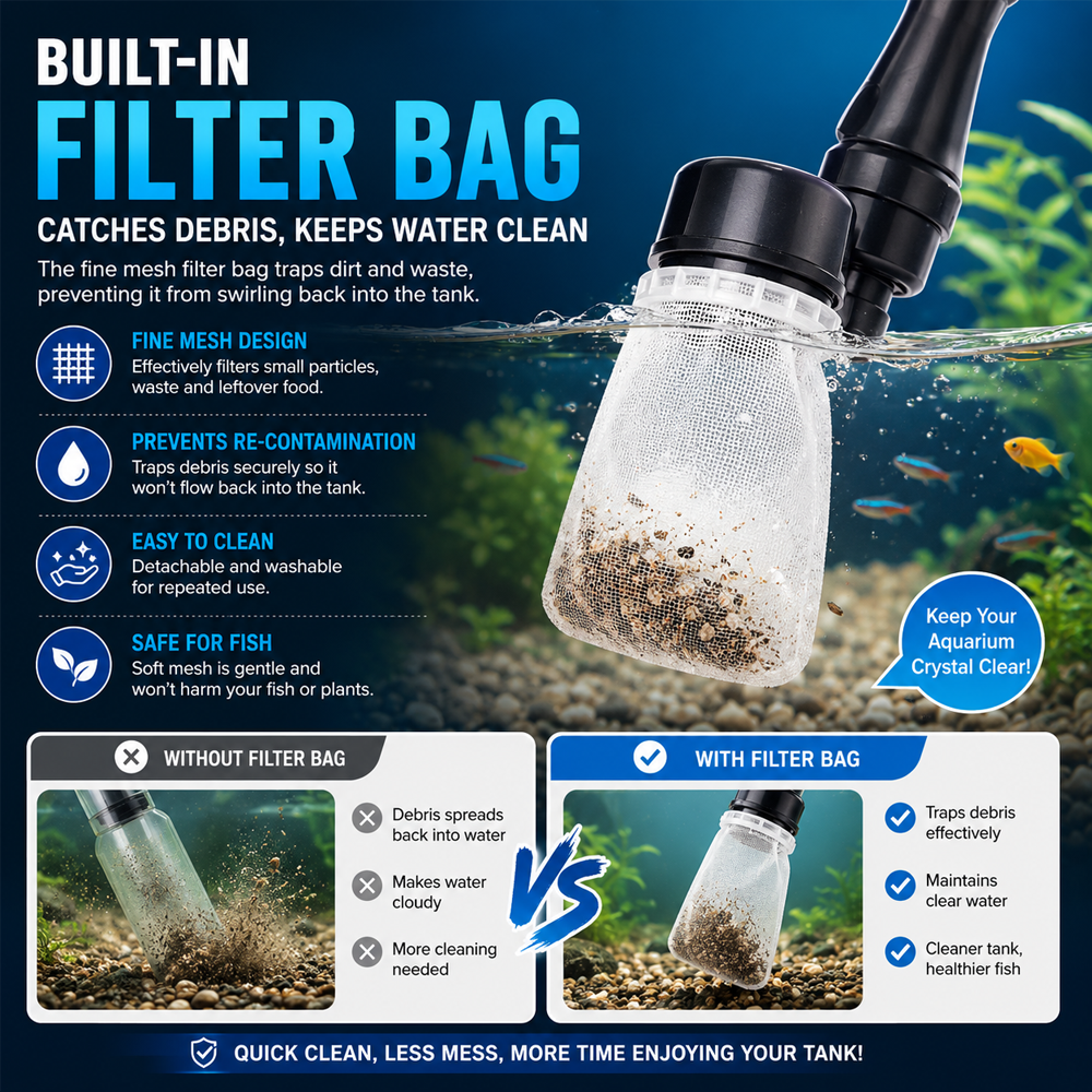 🔥Electric Aquarium Gravel Cleaner – Keep Your Fish Tank Crystal Clear Effortlessly 🐠✨