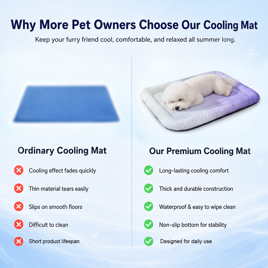 upsell❄️Pet Cooling Mat for Dogs & Cats 🐾  Naturally Cool Ice-Silk Pad • Breathable, Washable & Soft (Copy)