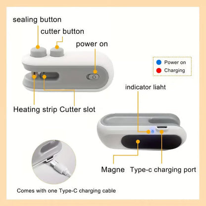 ⏳Mini Bag Sealer with Cutter and Magnet