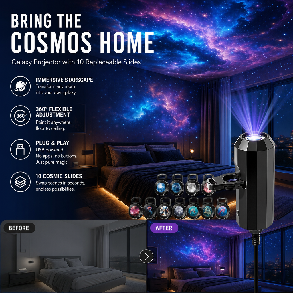 🥳2026 HOT SALE🥳💥🌈 50% OFF! Doryma® Smart Galaxy Ocean Projector – Stunning Sky Effects at Home