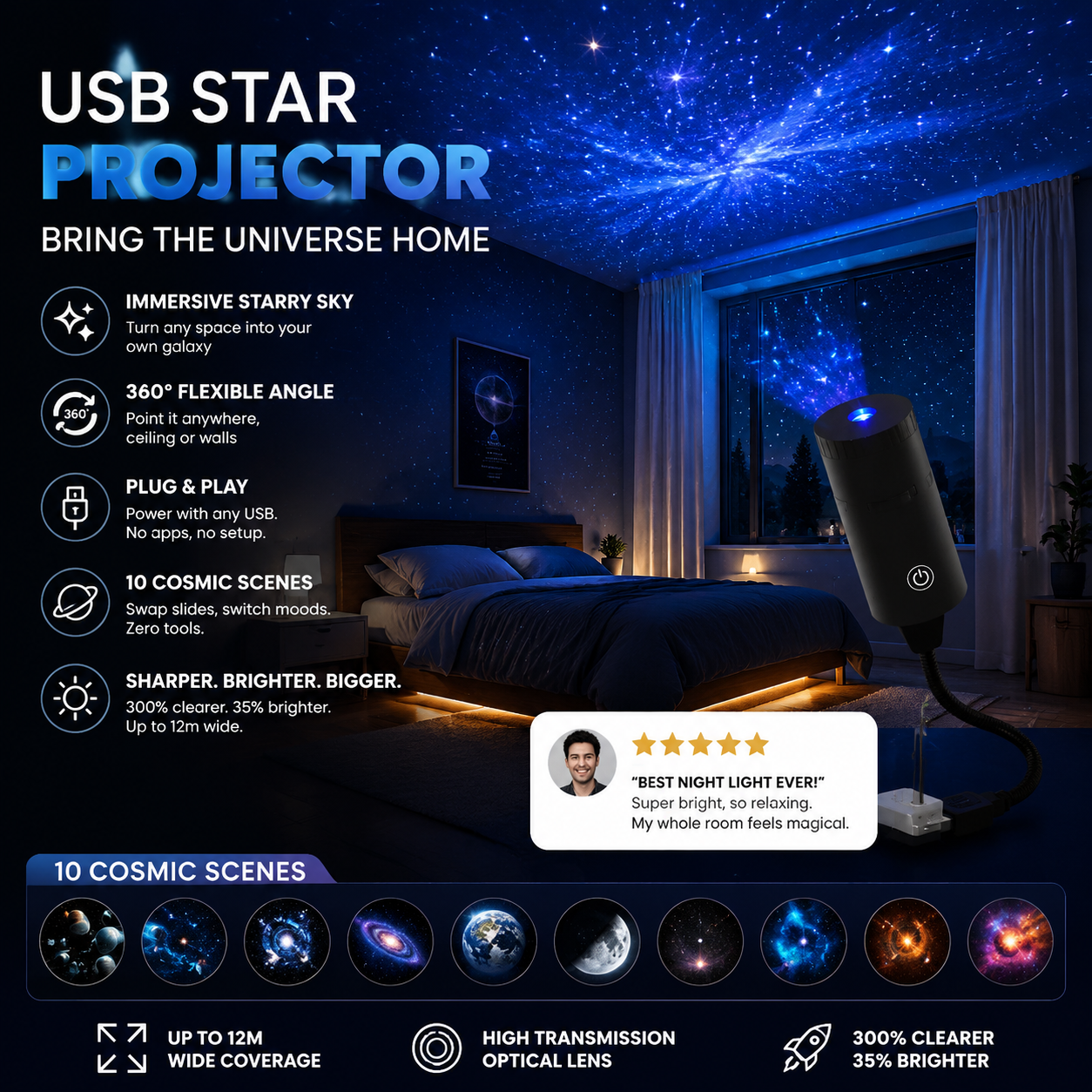 🥳2026 HOT SALE🥳💥🌈 50% OFF! Doryma® Smart Galaxy Ocean Projector – Stunning Sky Effects at Home