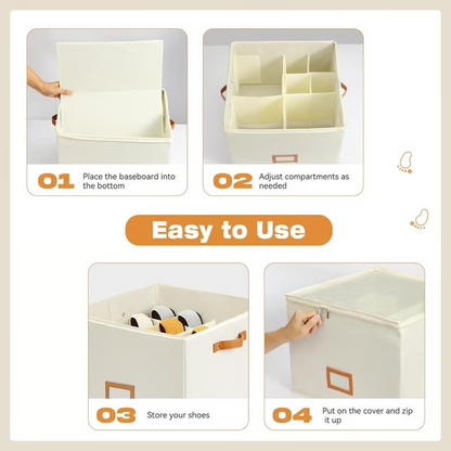 Doryma®🔥Oxford Fabric Foldable Design Shoe Organizer, Storage Box