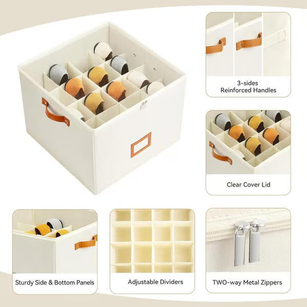 Doryma®🔥Oxford Fabric Foldable Design Shoe Organizer, Storage Box